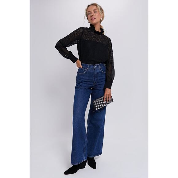 TUCKERNUCK Black Lace Rosalee Blouse Size L NWT Retail $128 Tuckernuck - Picture 7 of 8